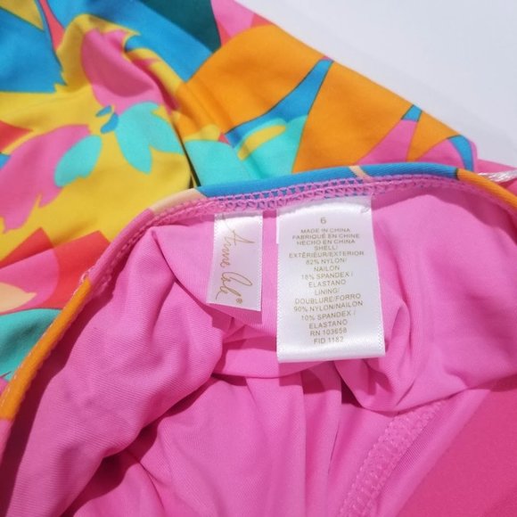 Anne Cole Plumeria Twist-Front One-Piece Size 6 - Picture 8 of 9